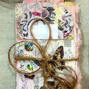 Handmade Mini Journals Acetate Bag Loaded 20 + pcs Butterfly Roses Junk Ephemera